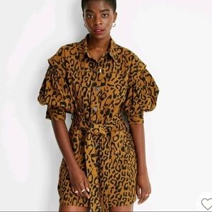 Future Collective Kahlana Barfield Brown x Target Leopard Utility Denim Dress